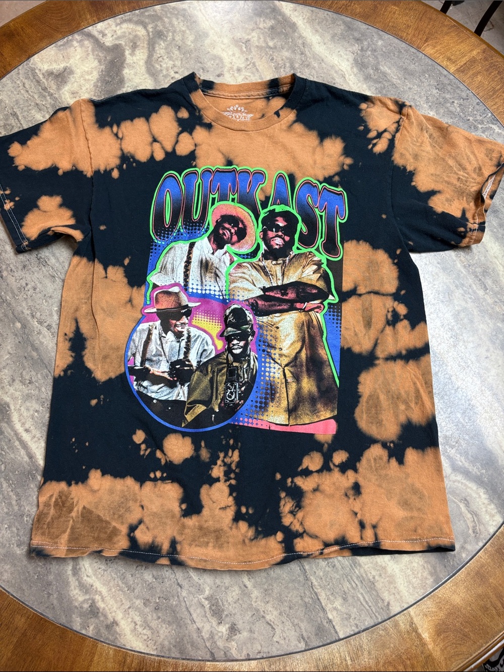 OutKast Tie-Dye Graphic Short Sleeve Tee - Black & Brown
